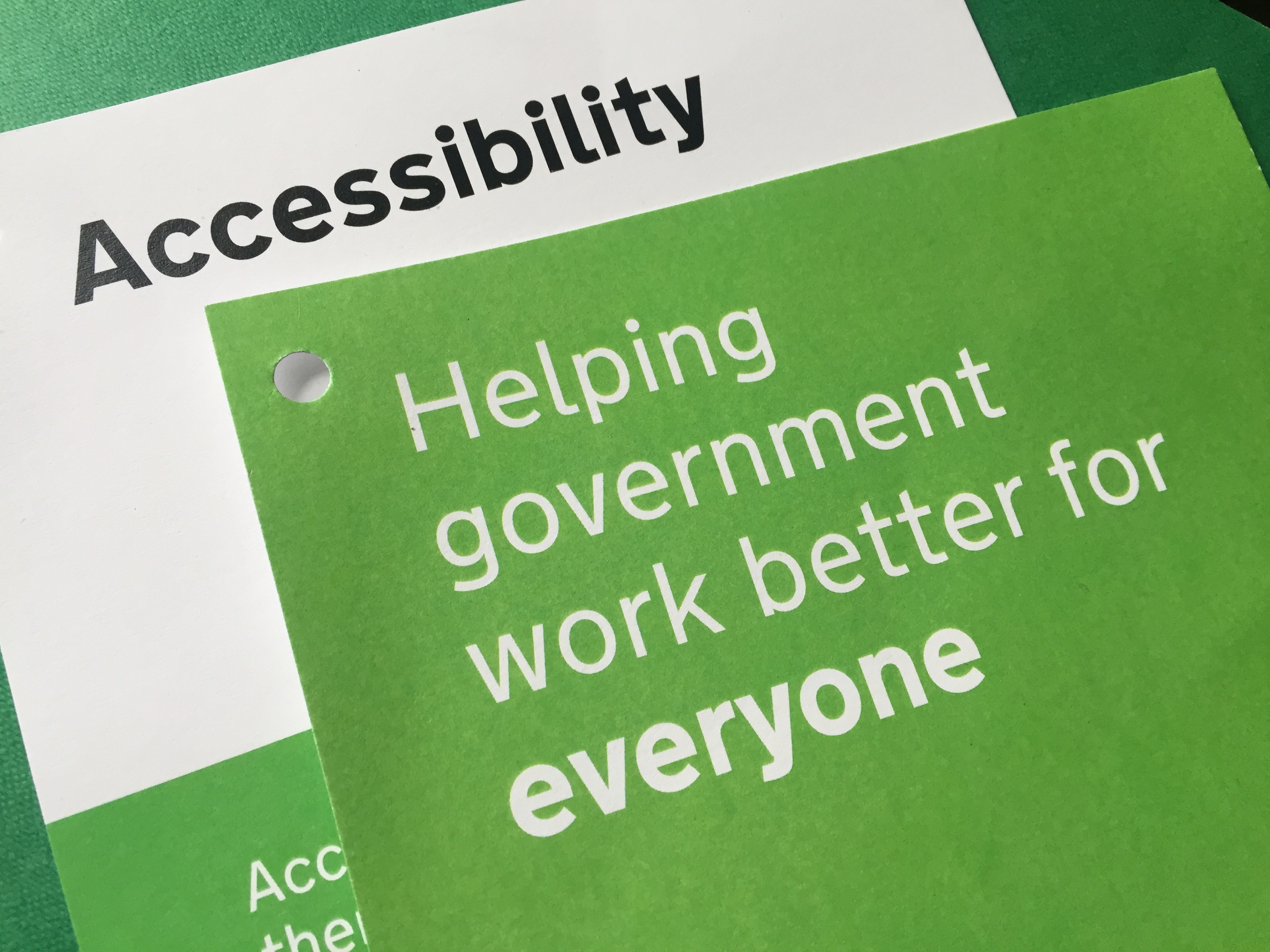 Pages of the delegate pack stating 'accessibility' and 'helping government work better for everyone'